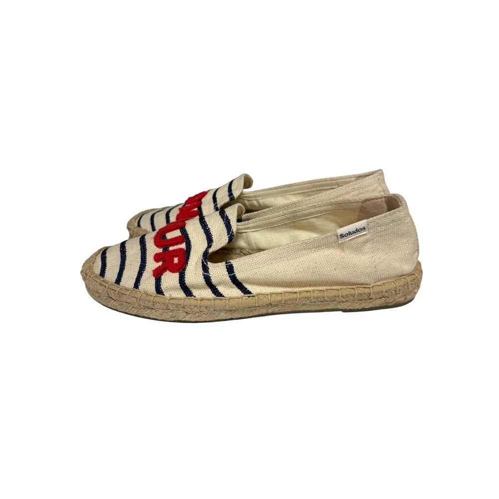 Soludos Bonjour Slip on Organic Espadrille Nautical Resort Vacation Travel - 6